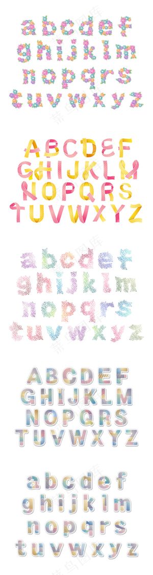 卡通英文矢量字体素材