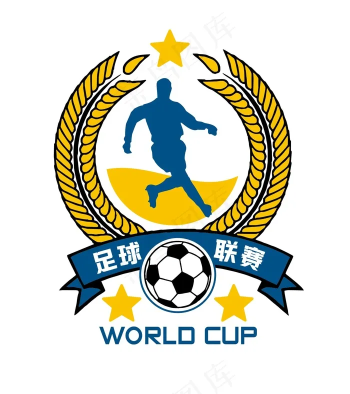 足球联赛运动会会徽ai矢量模版下载