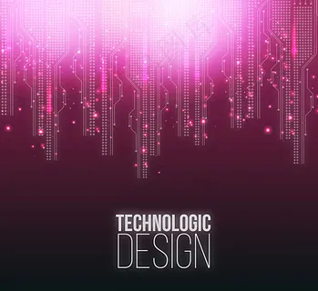 紫色电路光效背景矢量素材图片