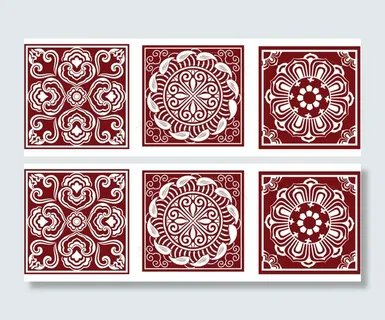 传统剪纸图案矢量图