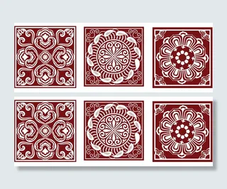 传统剪纸图案矢量图