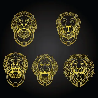 黄狮形门环矢量设计