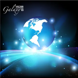 蓝色地球科技背景矢量素材