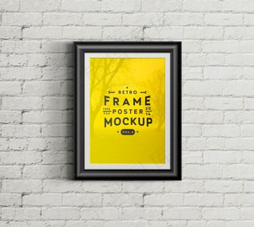 复古框展示文稿海报的效果下载