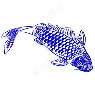 水墨风中国风鲤鱼元素PNG免抠素材