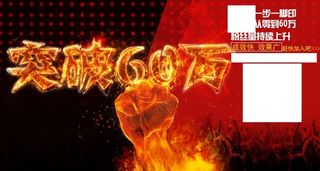 突破粉丝量60万祝贺海报人群欢呼火...