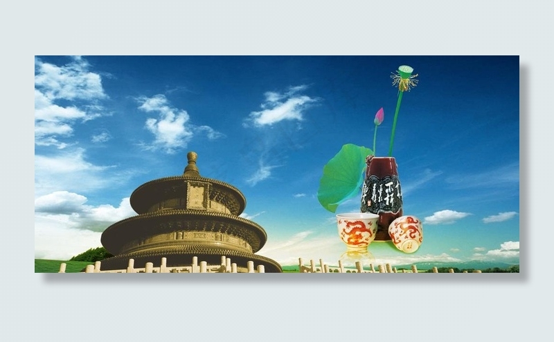 古建筑图片psd模版下载