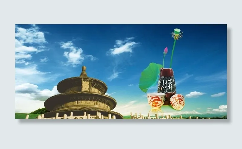 古建筑图片psd模版下载