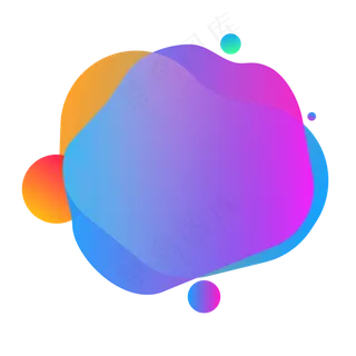 多彩紫色蓝色扁平渐变电商无规则,免抠元素