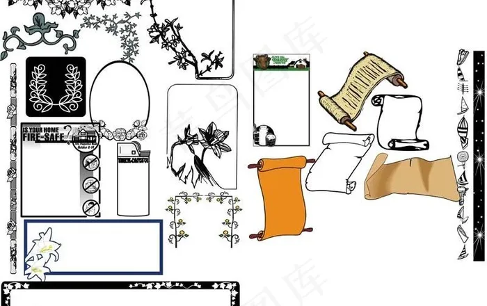 花边 花纹 纹路图片cdr矢量模版下载