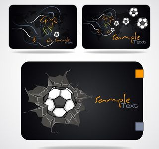 奔跑的运动员踢足球信用卡背景图片