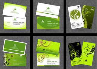 绿色韩国风格名片PSD素材