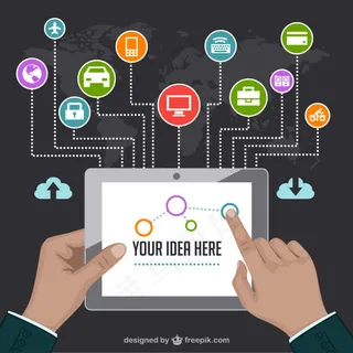 ipad科技和玩手機手勢圖