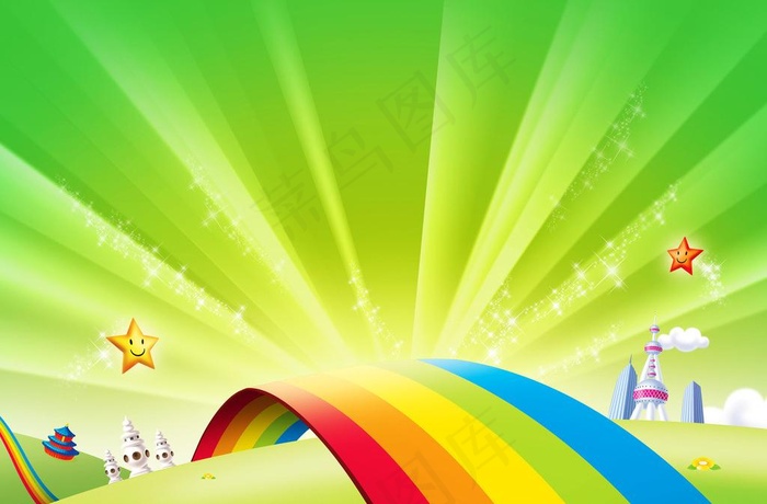 绿色卡通背景图片