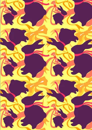 小兔子矢量剪影