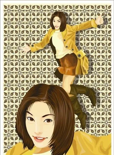 矢量美女素材cdr矢量模版下载