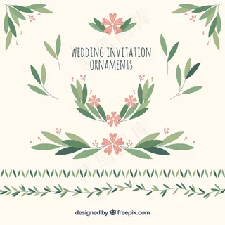 婚礼装饰的树叶和花朵