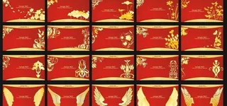 名片模版 金色花纹图片