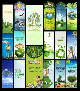 环保书签卡片设计PSD素材