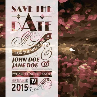 梦幻婚礼贺卡矢量素材