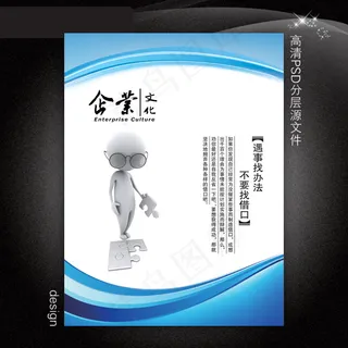 企业文化展板PSD模板下载