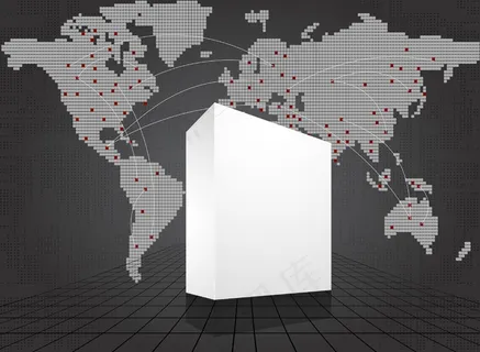 与空白的三维框向量的商业背景