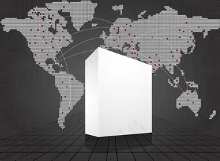 与空白的三维框向量的商业背景