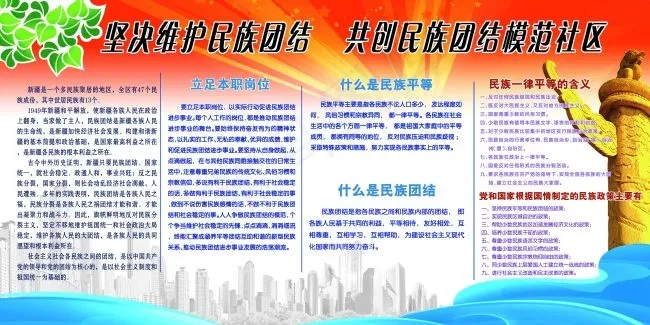 坚决维护民族团结共创民族团结模范社...(6614X3307(DPI:70))psd模版下载