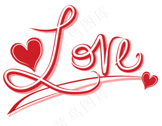 LOVE情人节卡通元素PNG