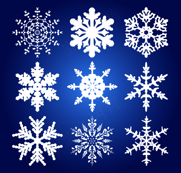 白色雪花纹样矢量素材eps,ai矢量模版下载