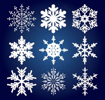 白色雪花纹样矢量素材