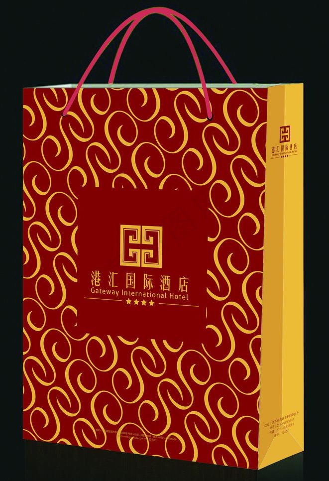 酒店手提袋设计（展开图）图片cdr矢量模版下载