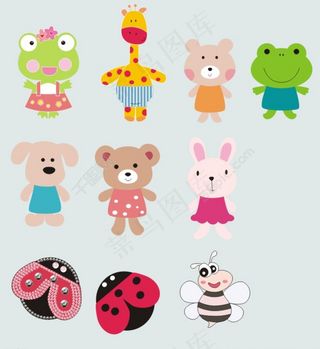 可爱卡通动物cdr素材图片