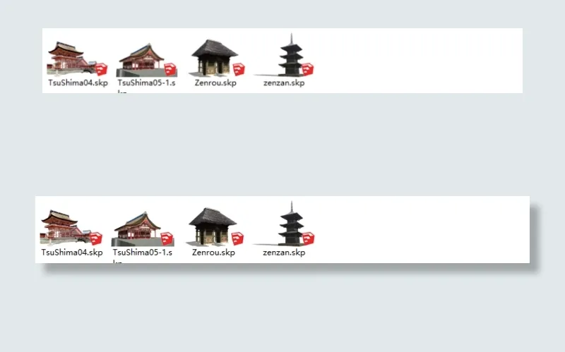 多款日本古建筑室内外su草图大师模...(747X101)