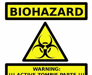 僵尸警示标签矢量图像的部分