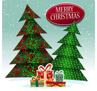 七彩圣诞树 圣诞礼物图片