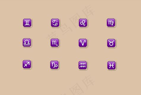 卡通抽象的星座图标
