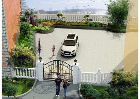 别墅庭院绿化景观图片