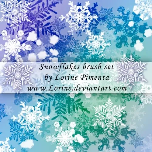 冬季雪花笔刷冰花笔刷冰晶psd模版下载