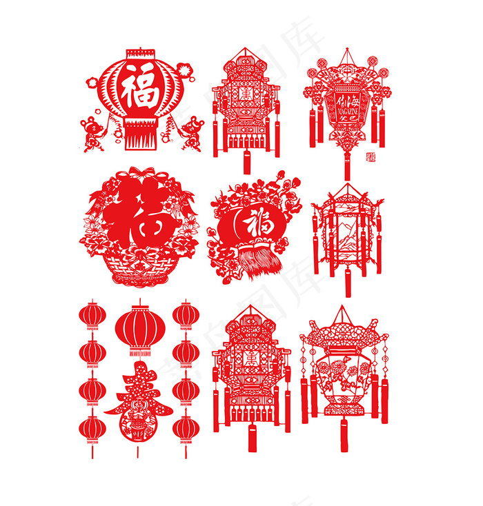 灯笼装饰图案素材