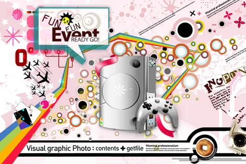 游戏主机与圆形等创意PSD分层素材