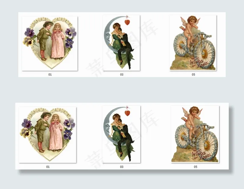 西欧复古人物免扣素材