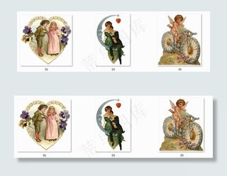 西欧复古人物免扣素材