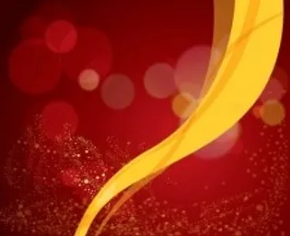 红色背景矢量黄丝带