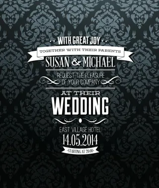 婚礼请柬背景模板矢量素材