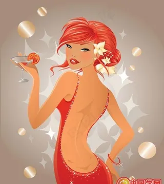 2款时尚性感女孩矢量素材