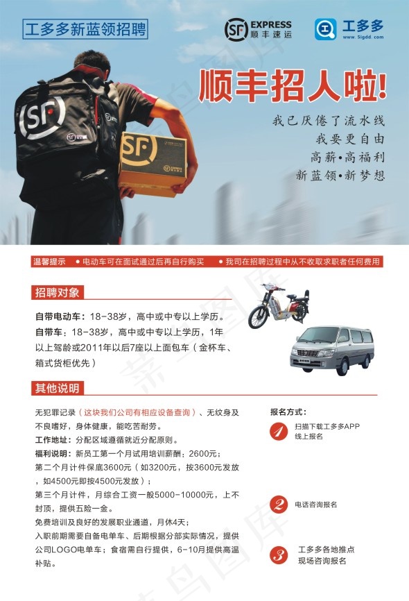 顺丰招聘海报cdr矢量模版下载
