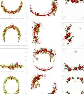 向量的圣诞花环收藏ai矢量模版下载