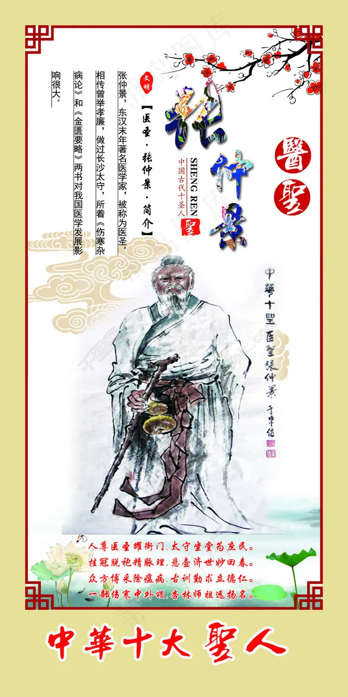 中华十大圣人之医圣张钟景(1575X3150(DPI:100))psd模版下载