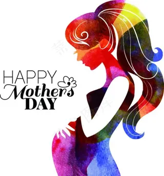 母亲节孕妇插图矢量设计